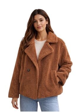 GAP Women's Brown Teddy Jacket